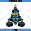 Monster Truck Christmas Tree PNG, Xmas Lights Graphic PNG