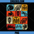 Moto GP Racing Icons PNG, Retro Motorcycle Biker PNG