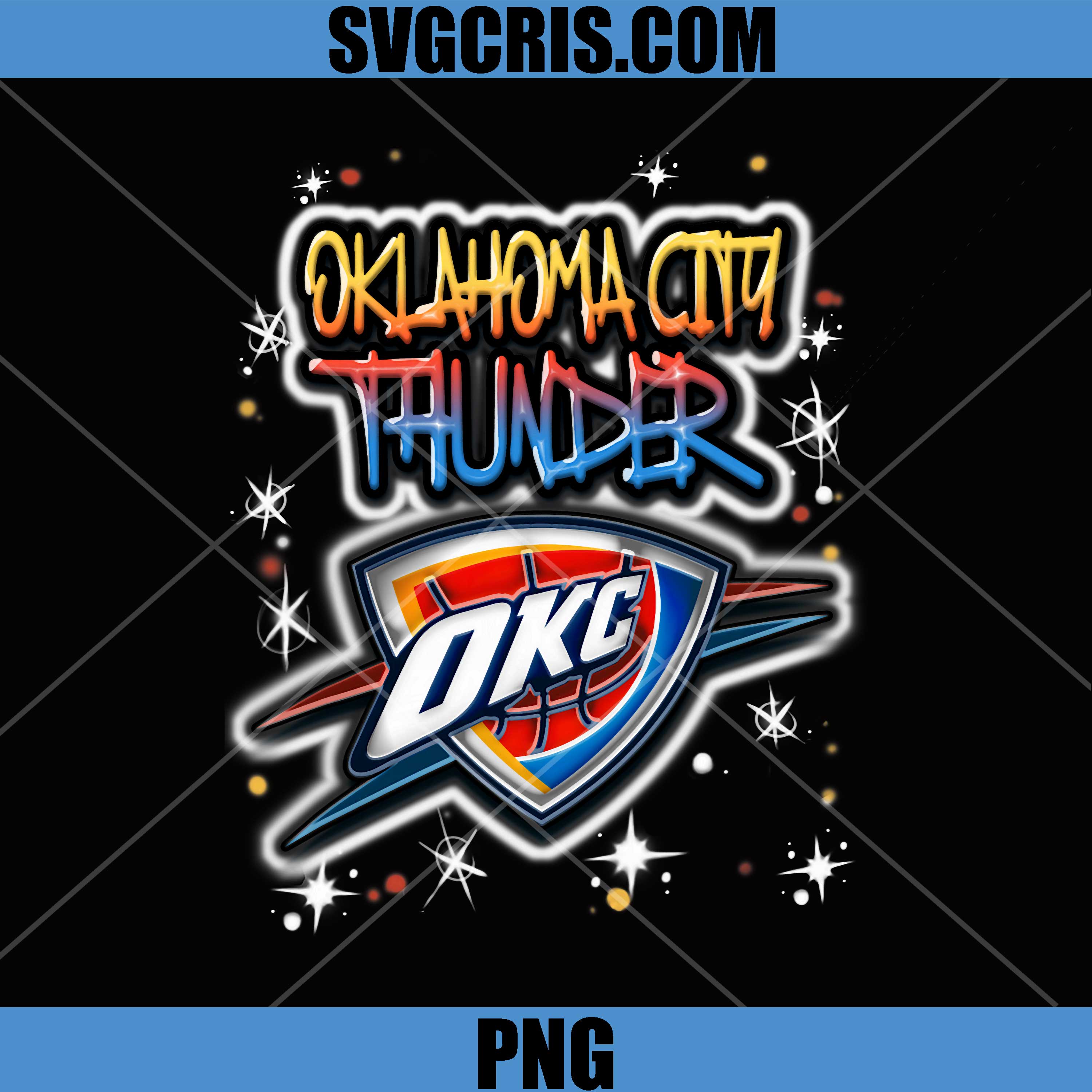 NBA Oklahoma City PNG, Thunder Airbrush Logo PNG