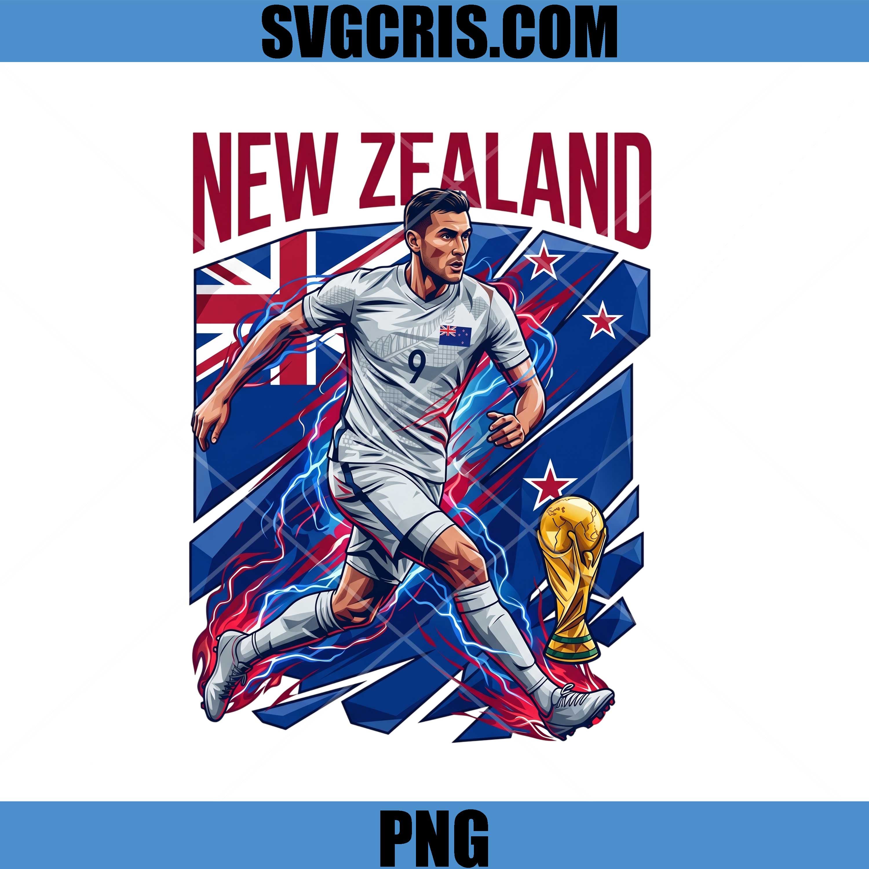 New Zealand Football Player PNG, World Cup Soccer Art PNG