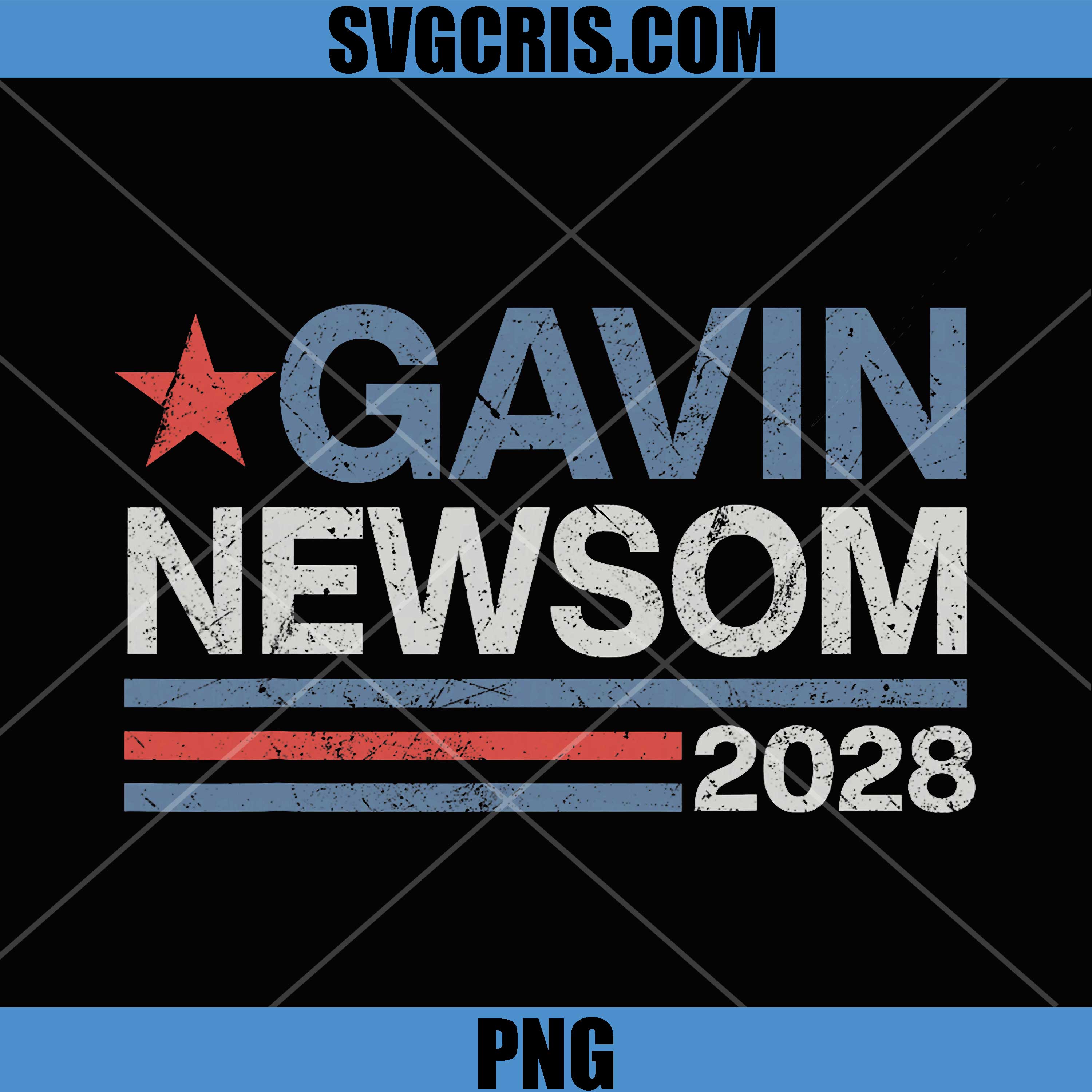 Newsom 2028 President PNG, 48 US Flag Election Campaign PNG