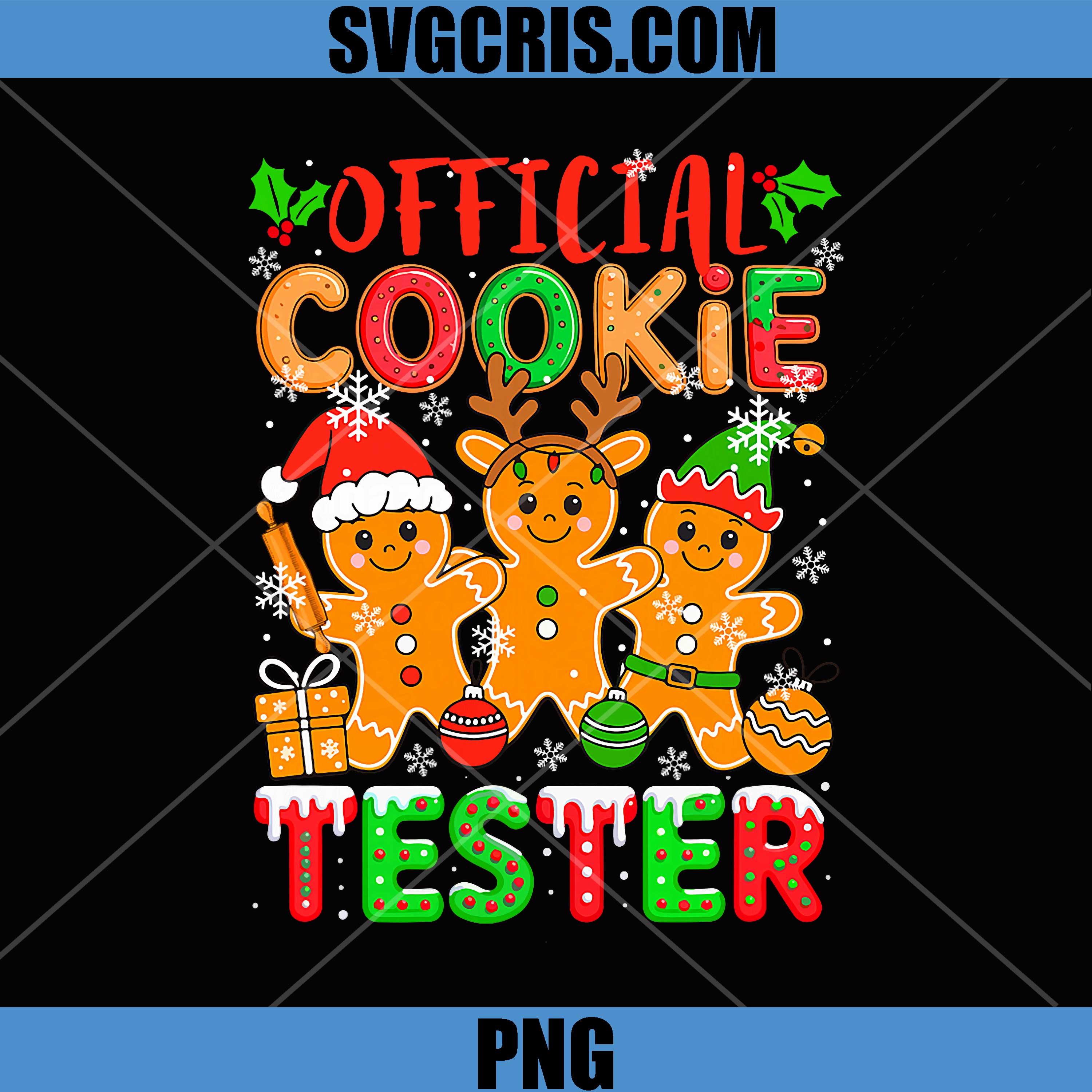Official Cookie Tester PNG, Santa Elf Gingerbreads PNG 