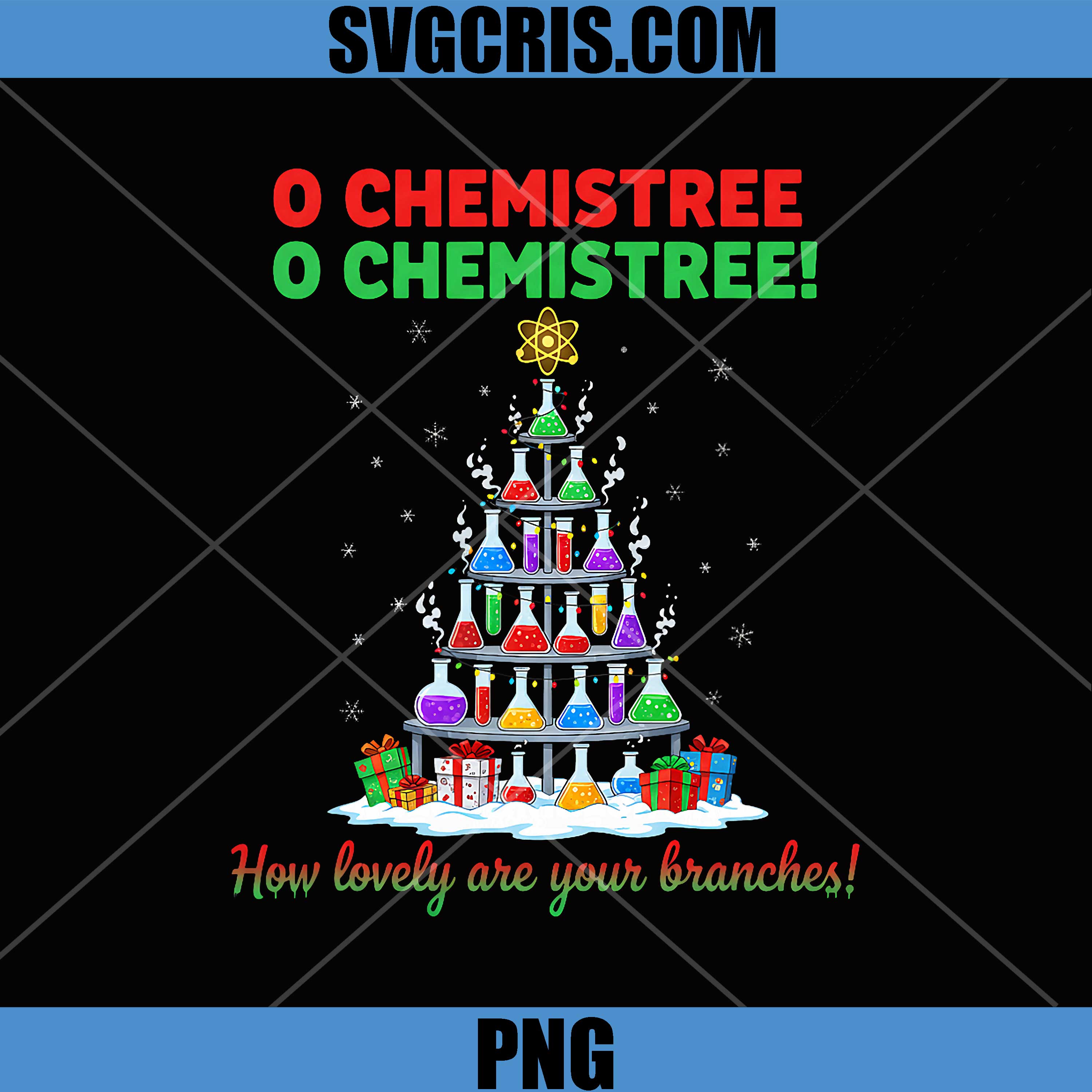 Oh Chemistree Christmas PNG, Funny Science Teacher PNG