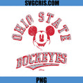 Ohio State Buckeyes PNG, Mickey Mouse Retro White PNG