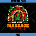 One Merry Massage Therapist PNG, Rainbow Christmas Tree Lights PNG
