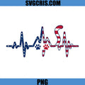 Patriotic Cat Heartbeat Design PNG, American Flag Cat Lover PNG