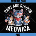 Paws and Stripes Meowica USA PNG, Fourth of July Cats PNG