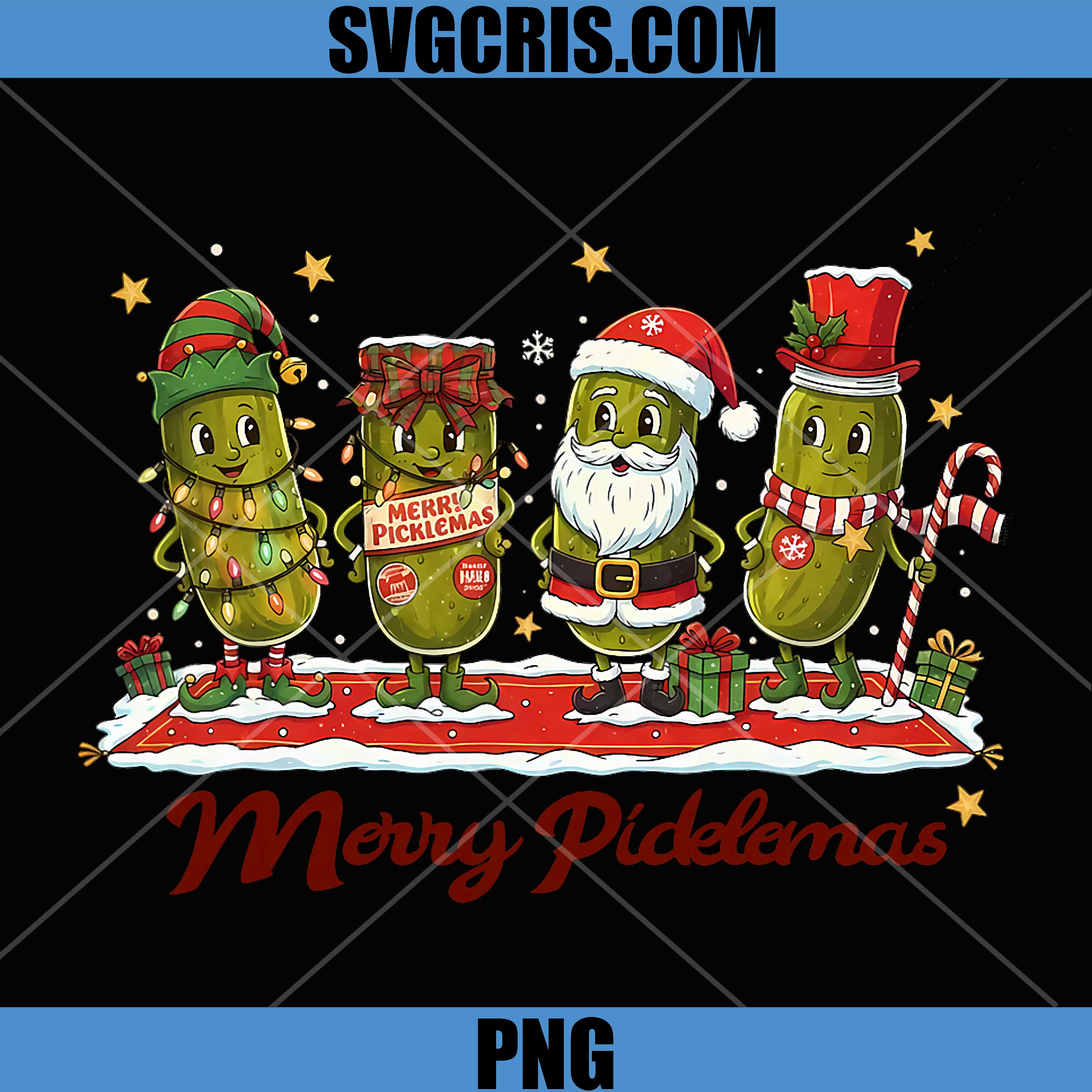 Pickle Wearing PNG, Santa Hat Xmas Party PNG, Merry Pickle Christmas PNG