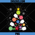 Pickleball Christmas Tree PNG, Santa Pickleball X-mas Lights PNG