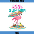 Pink Flamingo Summer Vacation PNG, Tropical Beach Hello Summer PNG
