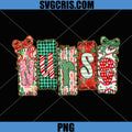 Preppy Christmas Nurse PNG, Coquette Bow Xmas Nurse Festive PNG