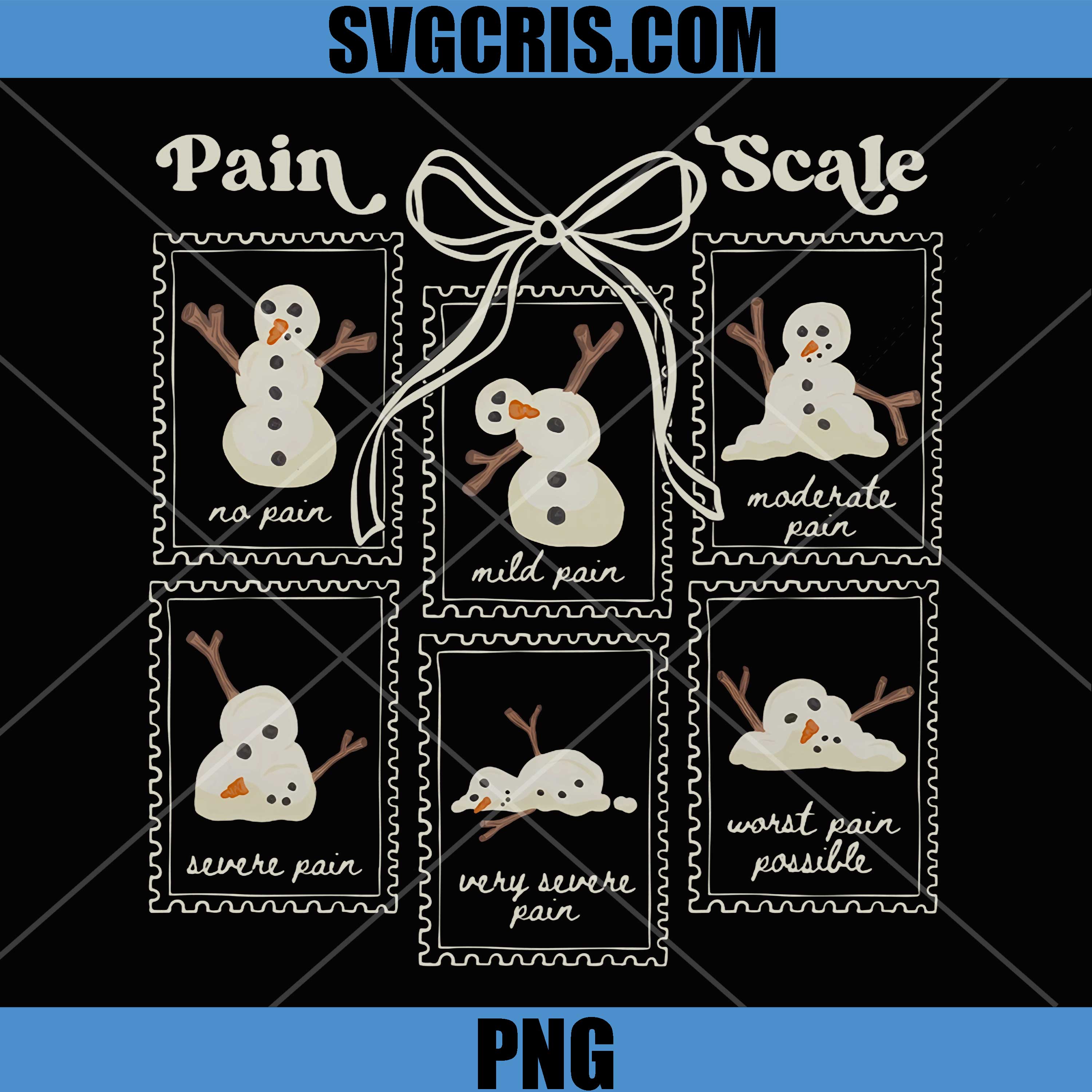 Preppy Coquette Pain Scale PNG, Stamps Snowmen PNG, Trauma ER Nurses PNG