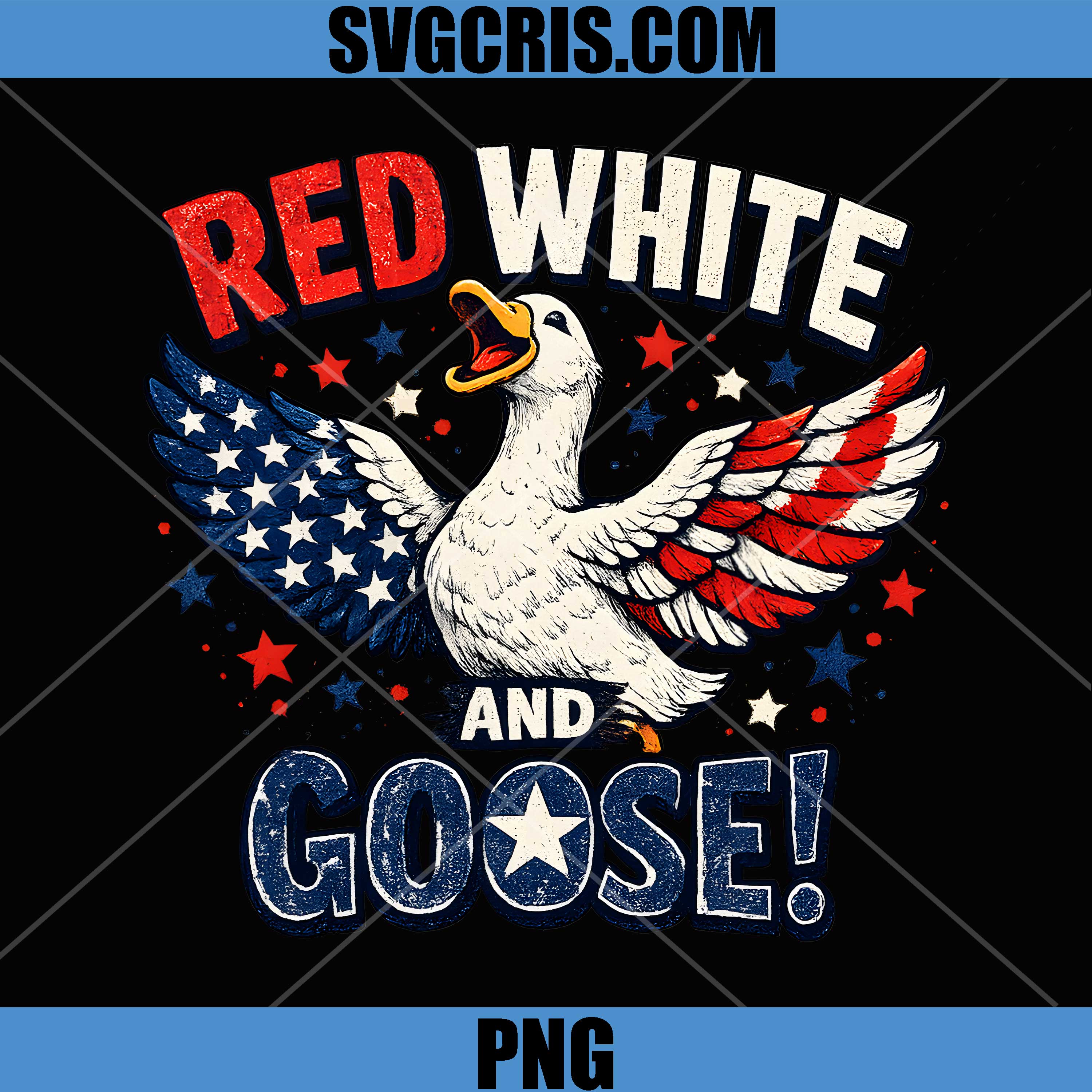 Red White and Goose Patriotic Fourth of July PNG, Funny USA Flag PNG