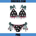 Spooky Cat Bikini PNG, Pink Drip Gothic Beachwear PNG