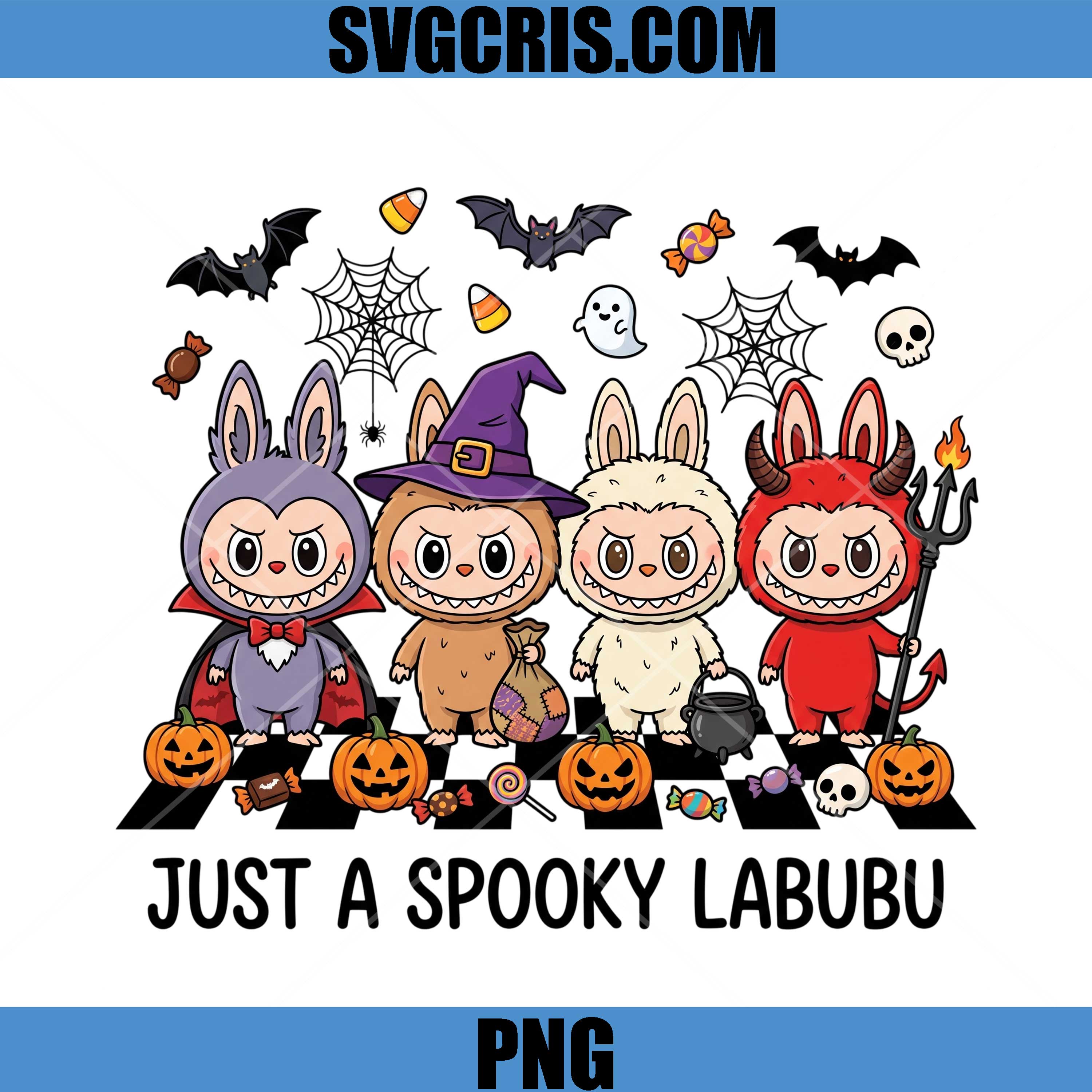 Just A Spooky Labubu Halloween PNG, Spooky Labubu Halloween PNG  