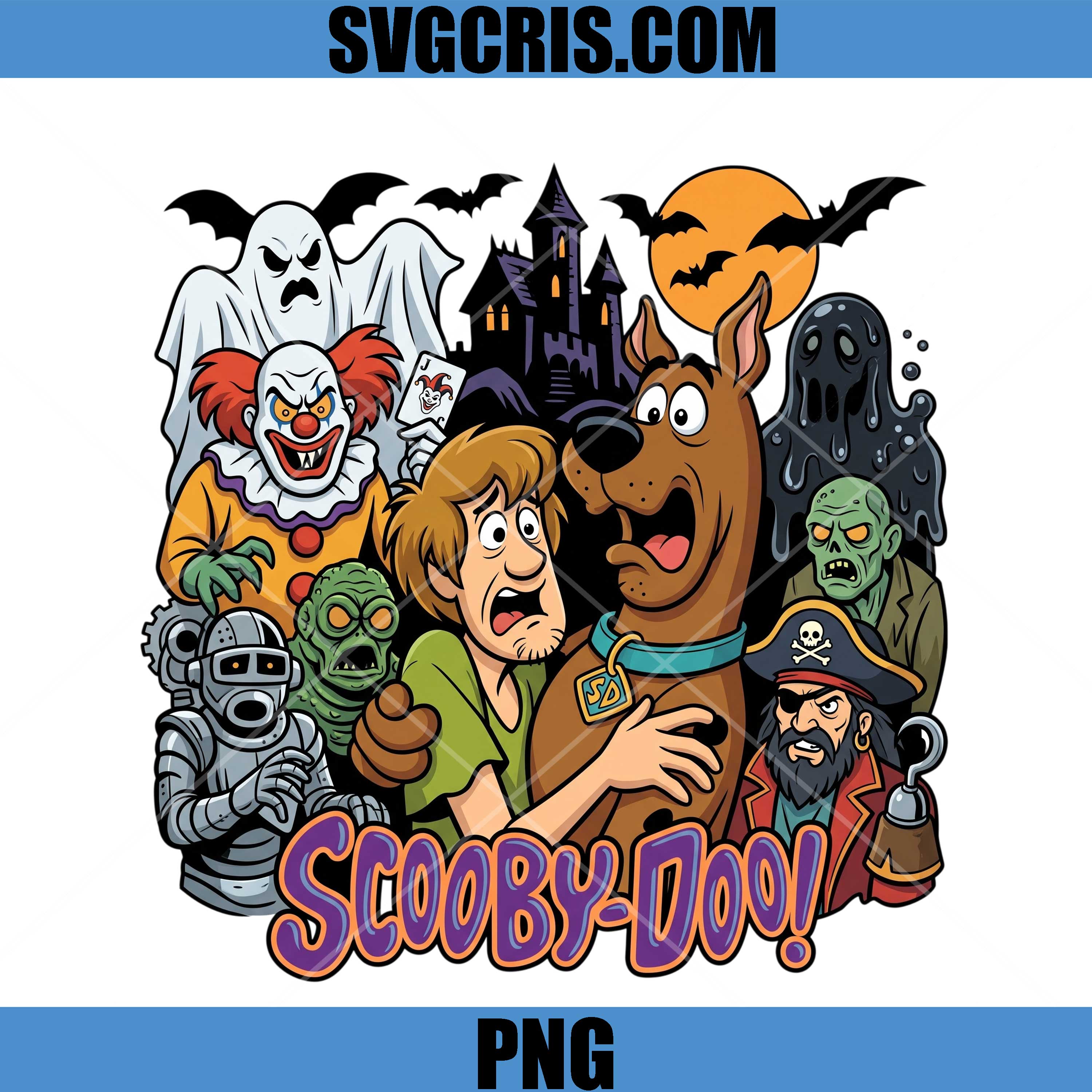 Scooby Doo Halloween PNG, Spooky Mystery Gang Horror Art PNG