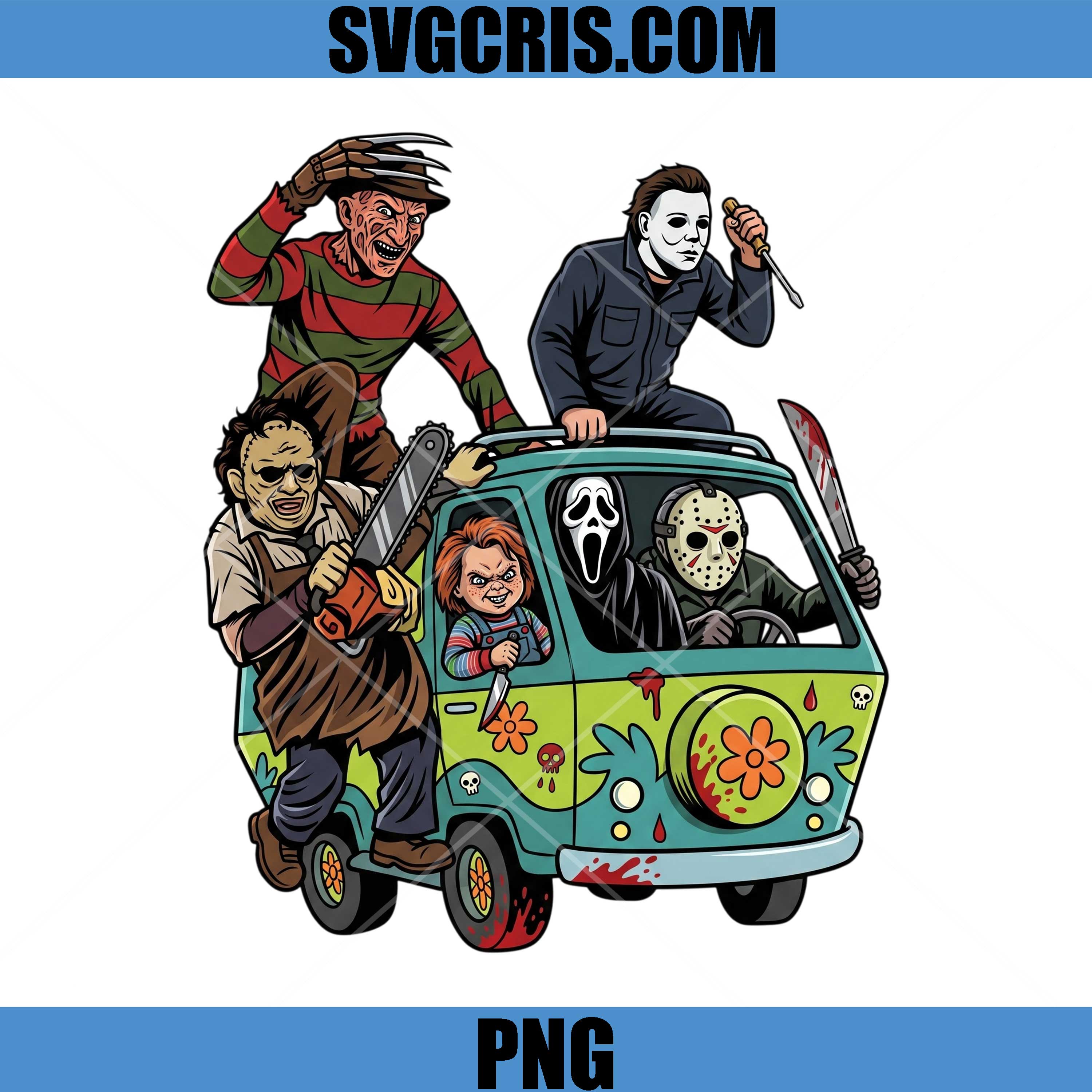 Horror Movie Icons PNG, Spooky Van Design PNG