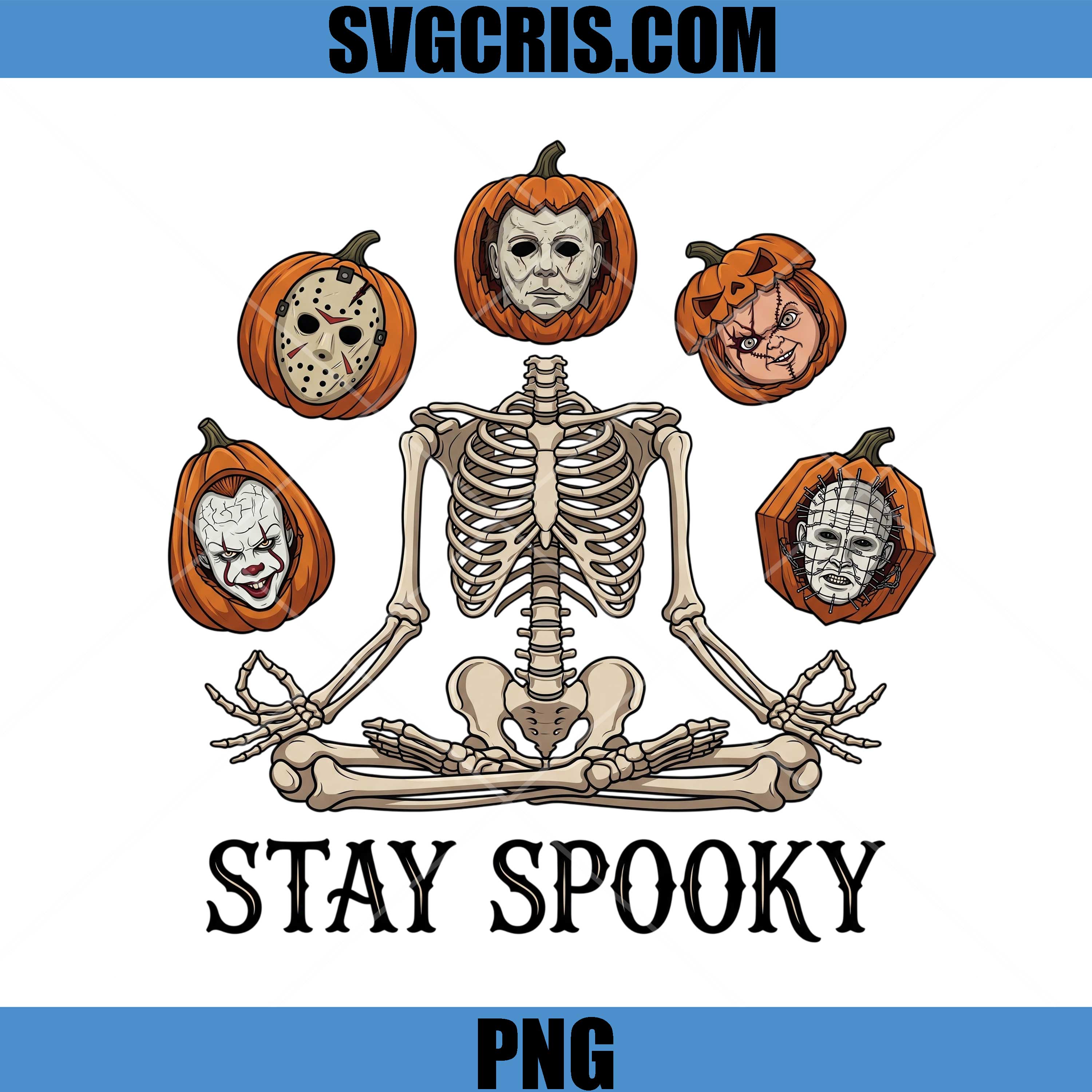 Stay Spooky Halloween PNG, Creepy Movie Icons PNG