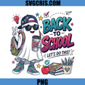 Cute Ghost Back To School PNG, School Supplies Student Art PNG