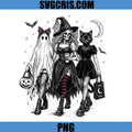 Halloween Witch Ghost Cat PNG, Spooky Witch Trio Halloween PNG