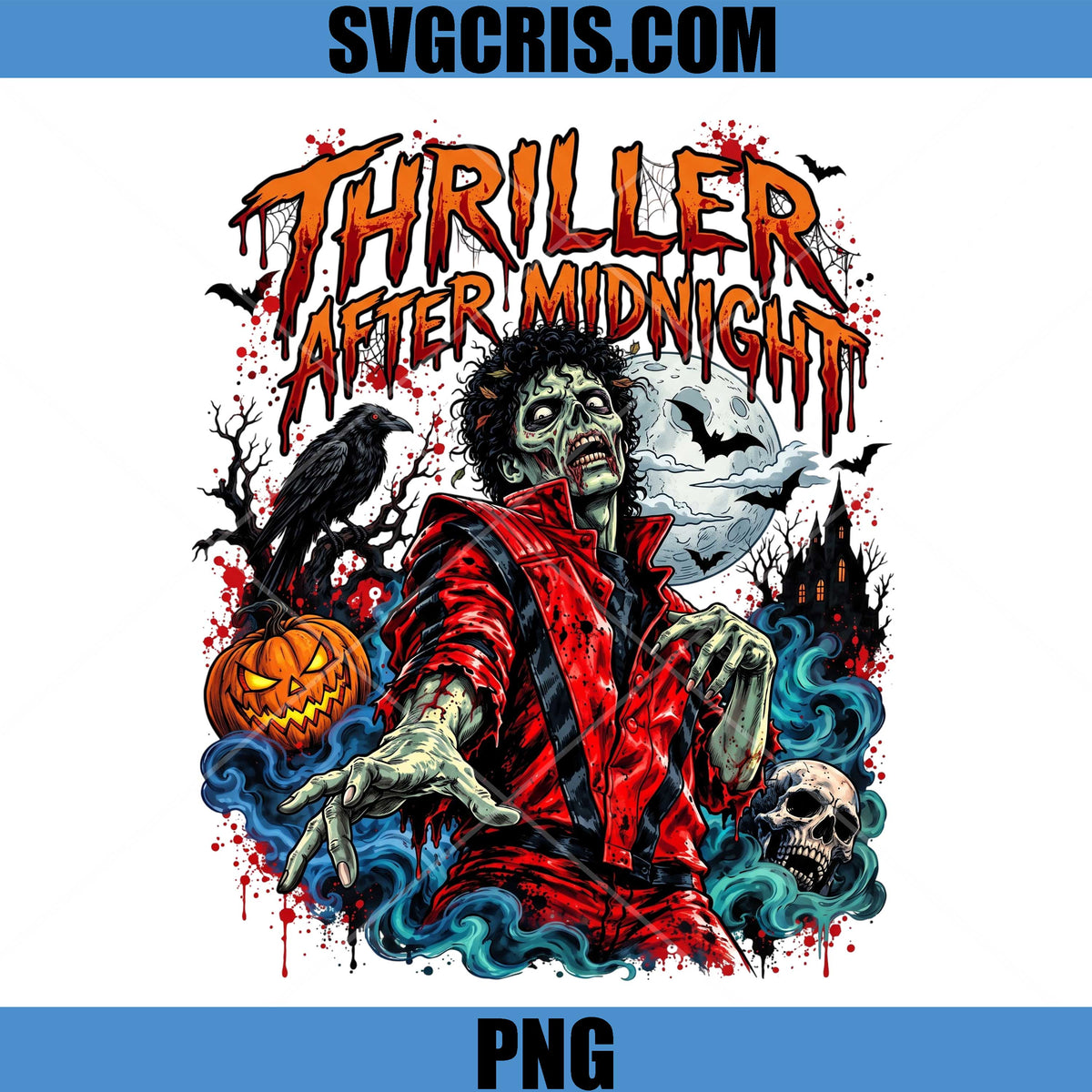 Thriller After Midnight Jackson PNG, Zombie Halloween Horror PNG