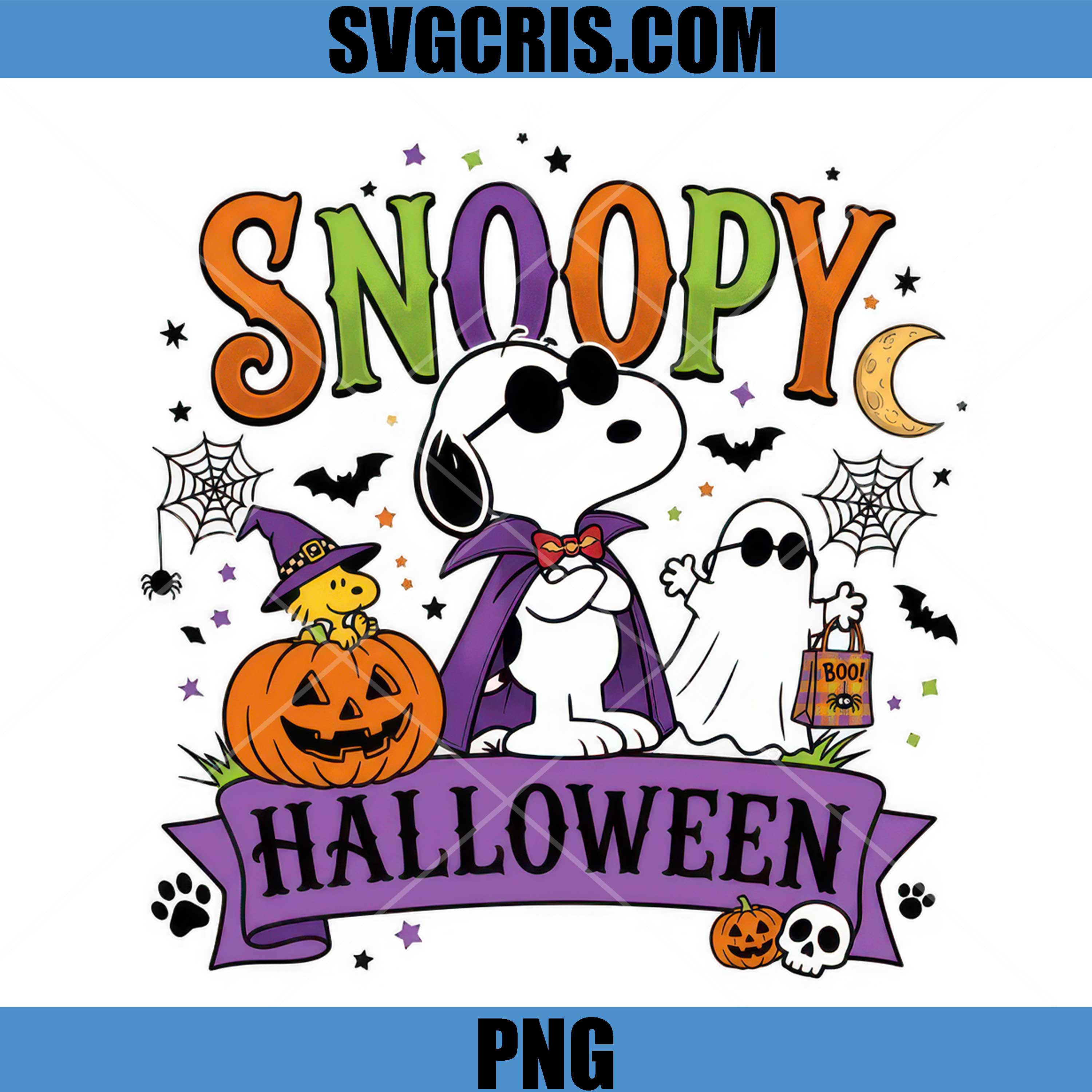 Snoopy Halloween Party PNG, Spooky Ghost Pumpkin Design PNG