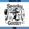 Spooky Goosey Halloween PNG, Witch Goose Cat Broom Art PNG