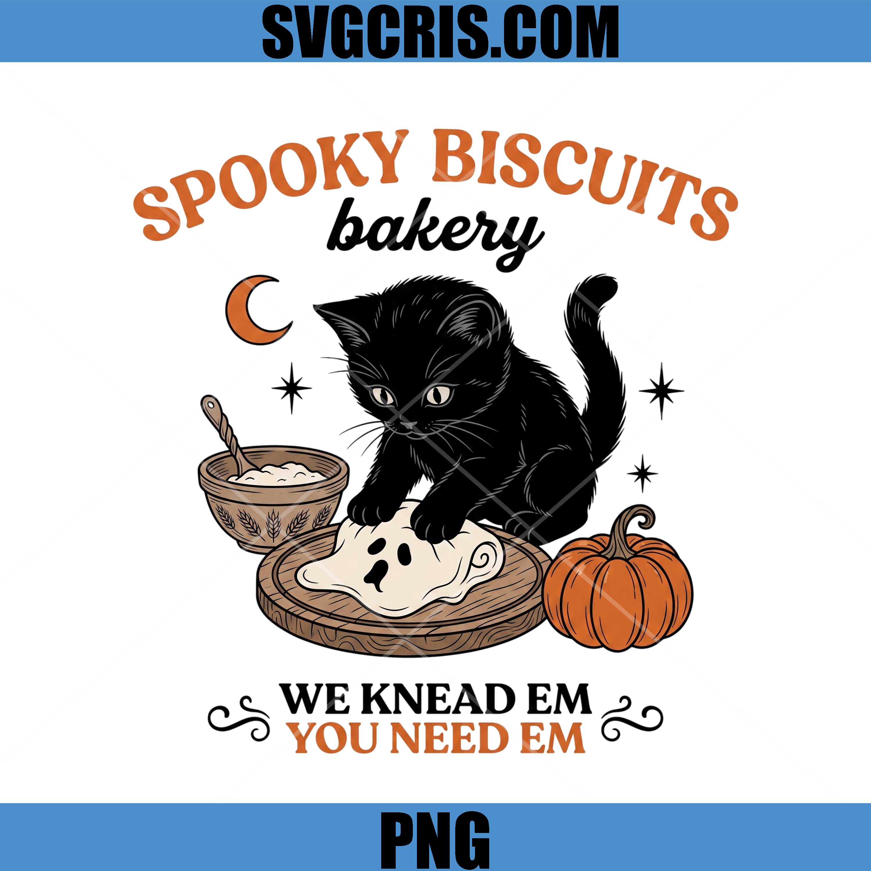 Spooky Biscuits Bakery PNG, Black Cat Halloween Baking PNG