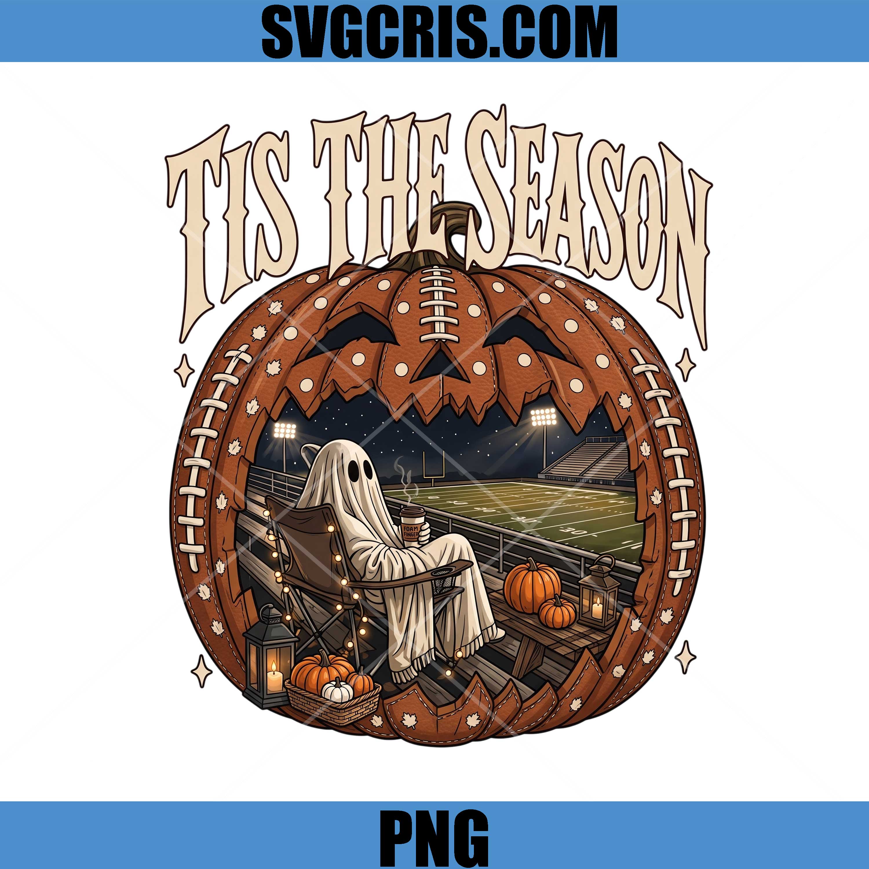 Tis The Season Football PNG, Fall Ghost Game Night PNG