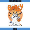 Bluey Ghost Halloween PNG, Blyey Halloween Candy Pumpkin PNG  