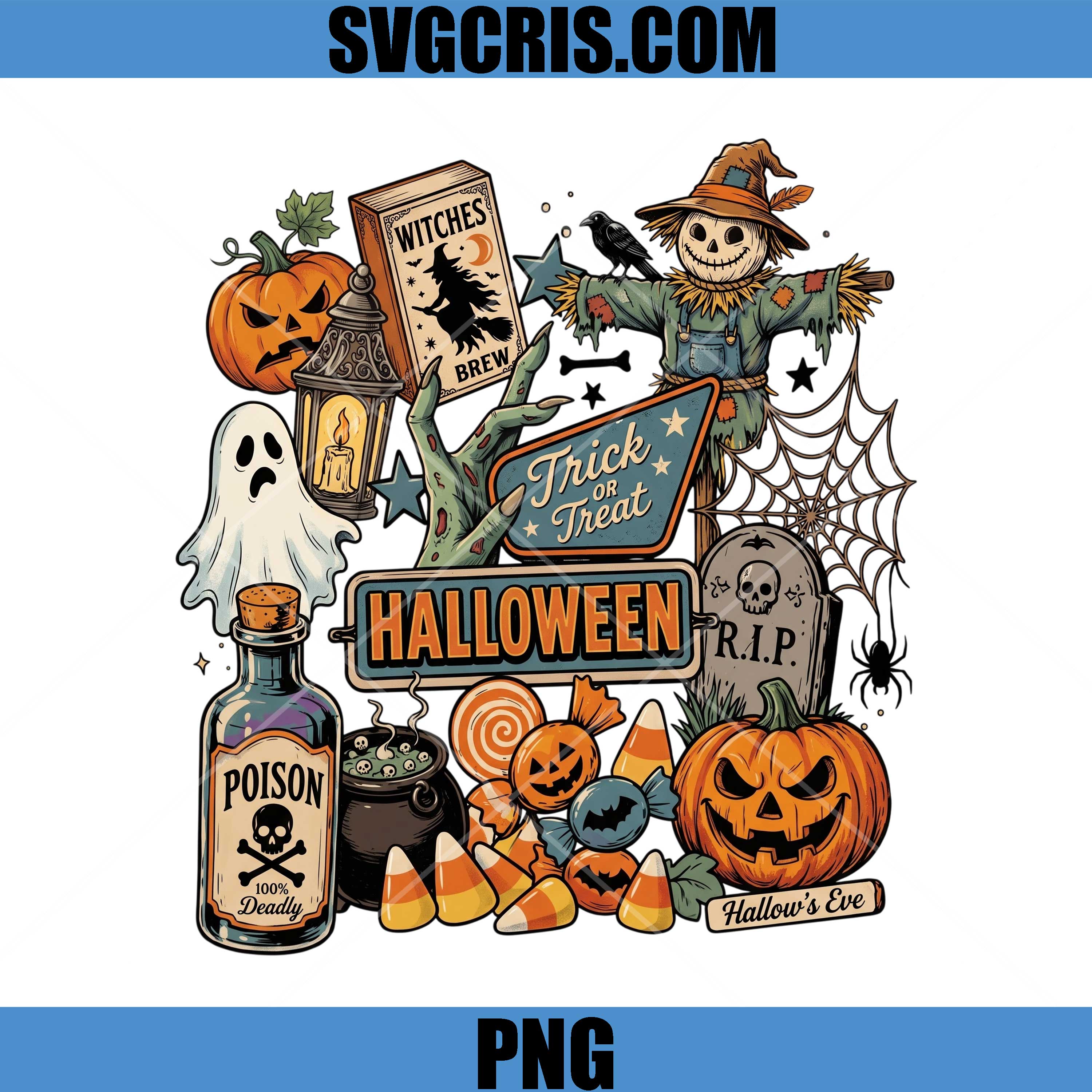 Trick Or Treat Halloween Day PNG, Spooky Pumpkin Ghost PNG