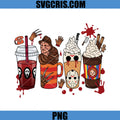 Horror Coffee Cups PNG, Freddy Jason Chucky Ghostface PNG