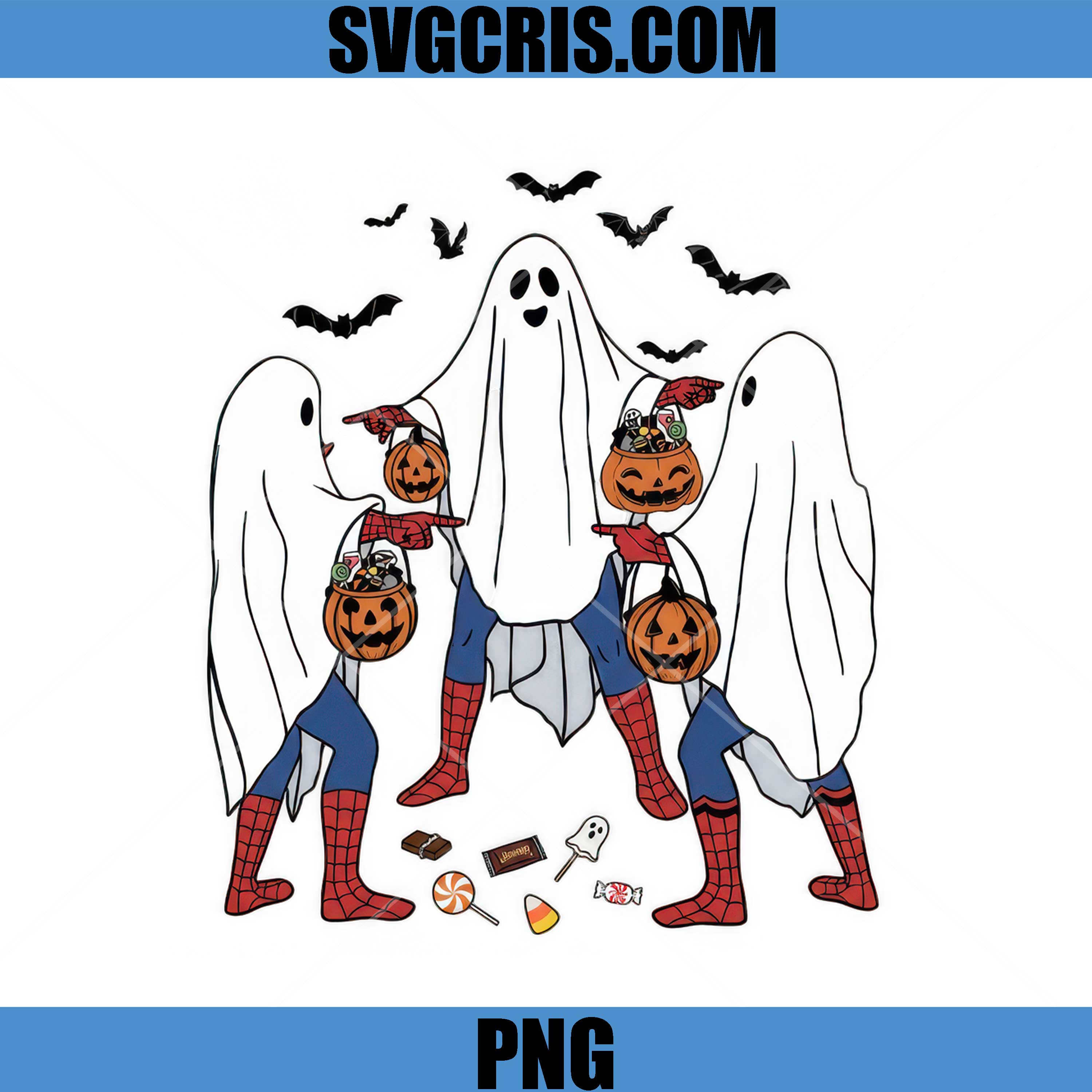 Spider Man Ghost Halloween PNG, Spider Man Trick Or Treat Design PNG