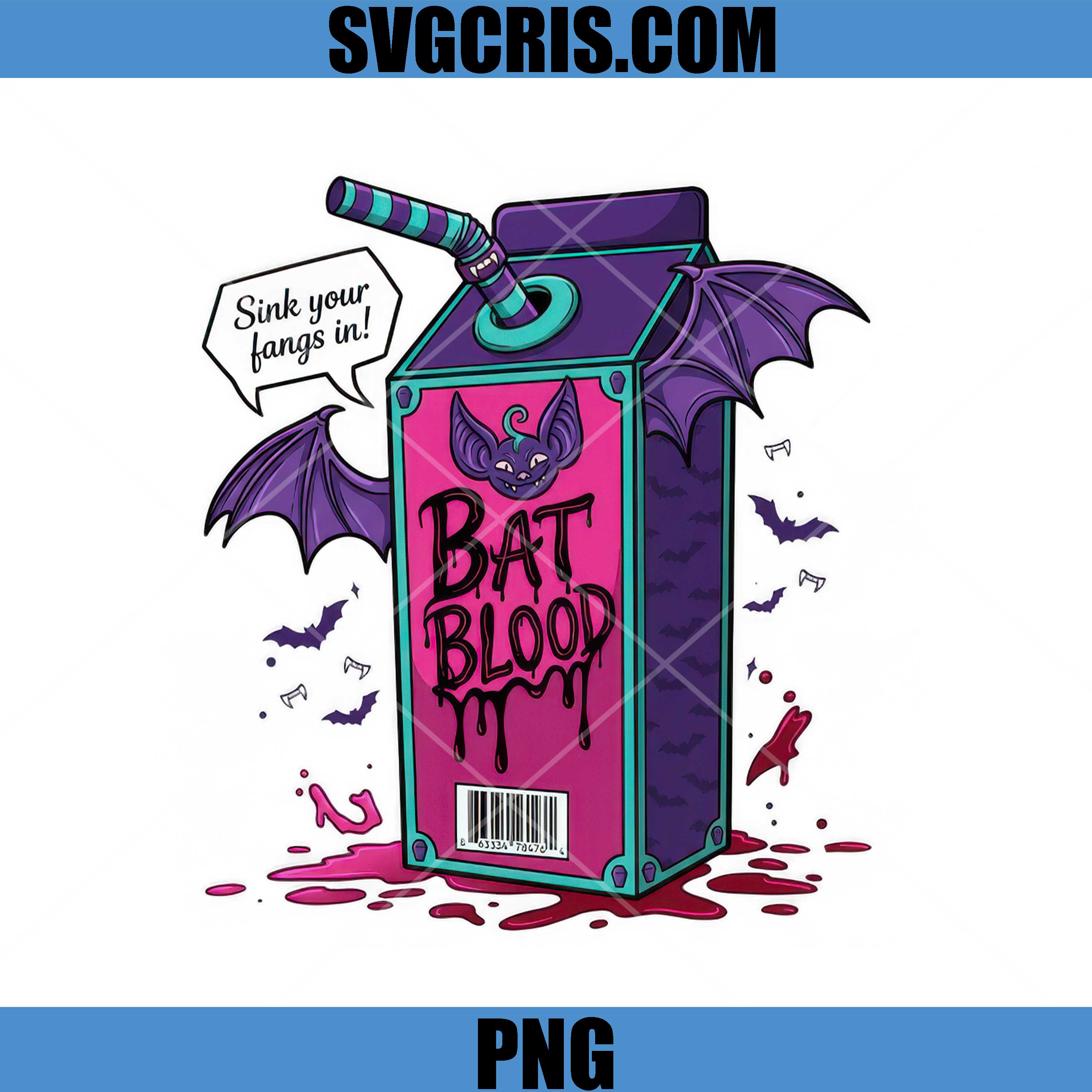 Bat Blood Drink PNG, Vampire Halloween Straw Design PNG