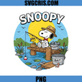 Snoopy Fishing Adventure PNG, Cute Fishing Dog Snoopy Design PNG