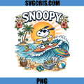 Snoopy Surfing Summer PNG, Summer Snoopy Beach Vibes PNG