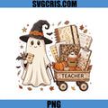 Witch Ghost Teacher Wagon PNG, Leopard Notebook Pumpkin PNG