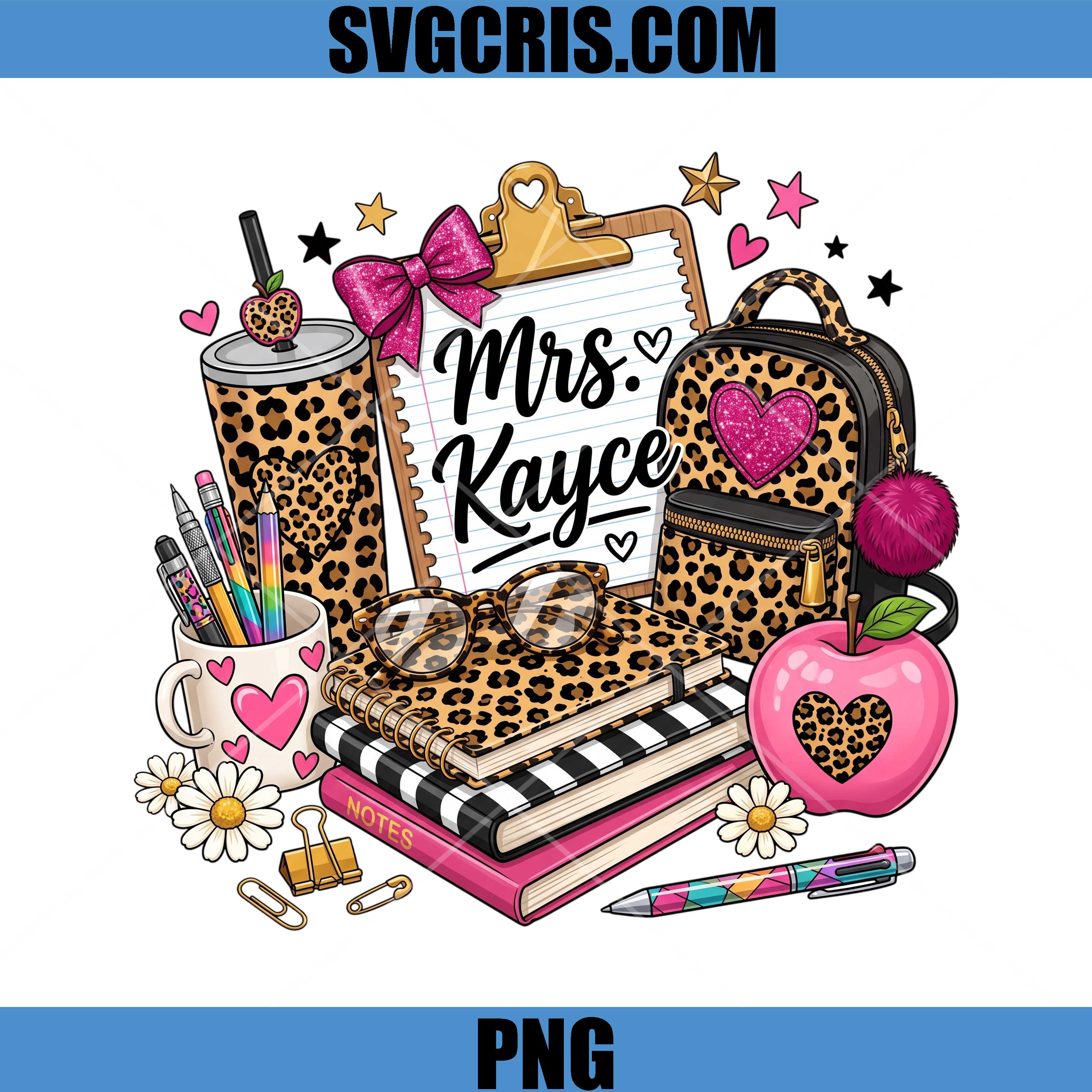 Mrs Kayce Leopard School PNG, Teacher Heart Supplies PNG