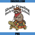 Slowly Crawling Back To School PNG, Cowboy Raccoon Turtle PNG