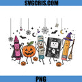 Halloween Back To School PNG, Cute Pumpkin Pencil Book PNG