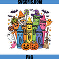 Cute Halloween Crayon Friends PNG, Spooky School Supplies PNG