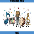 Cute Music Classroom PNG, Happy Piano Microphone Notes PNG