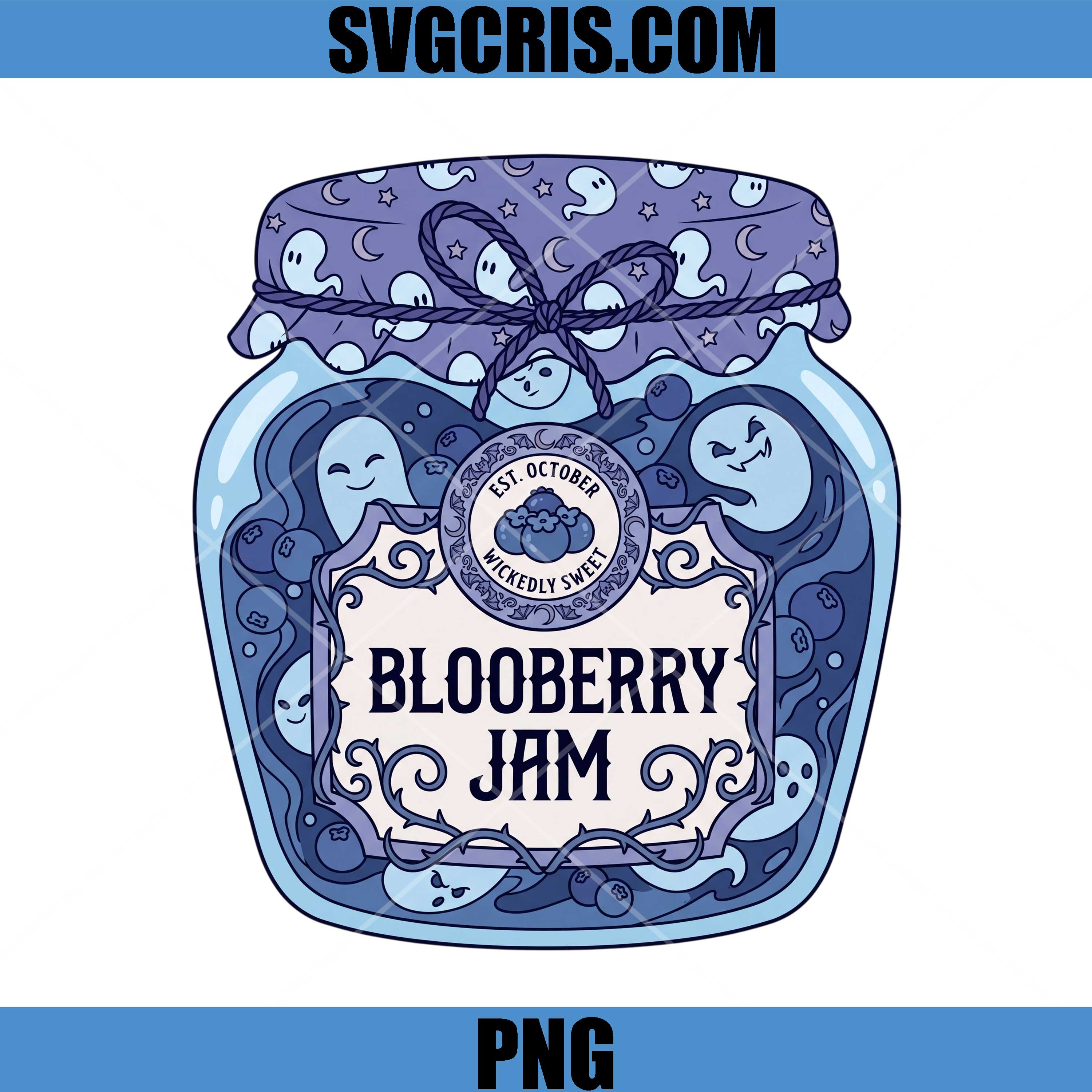 Blooberry Jam Ghost Jar PNG, Wickedly Sweet Halloween PNG