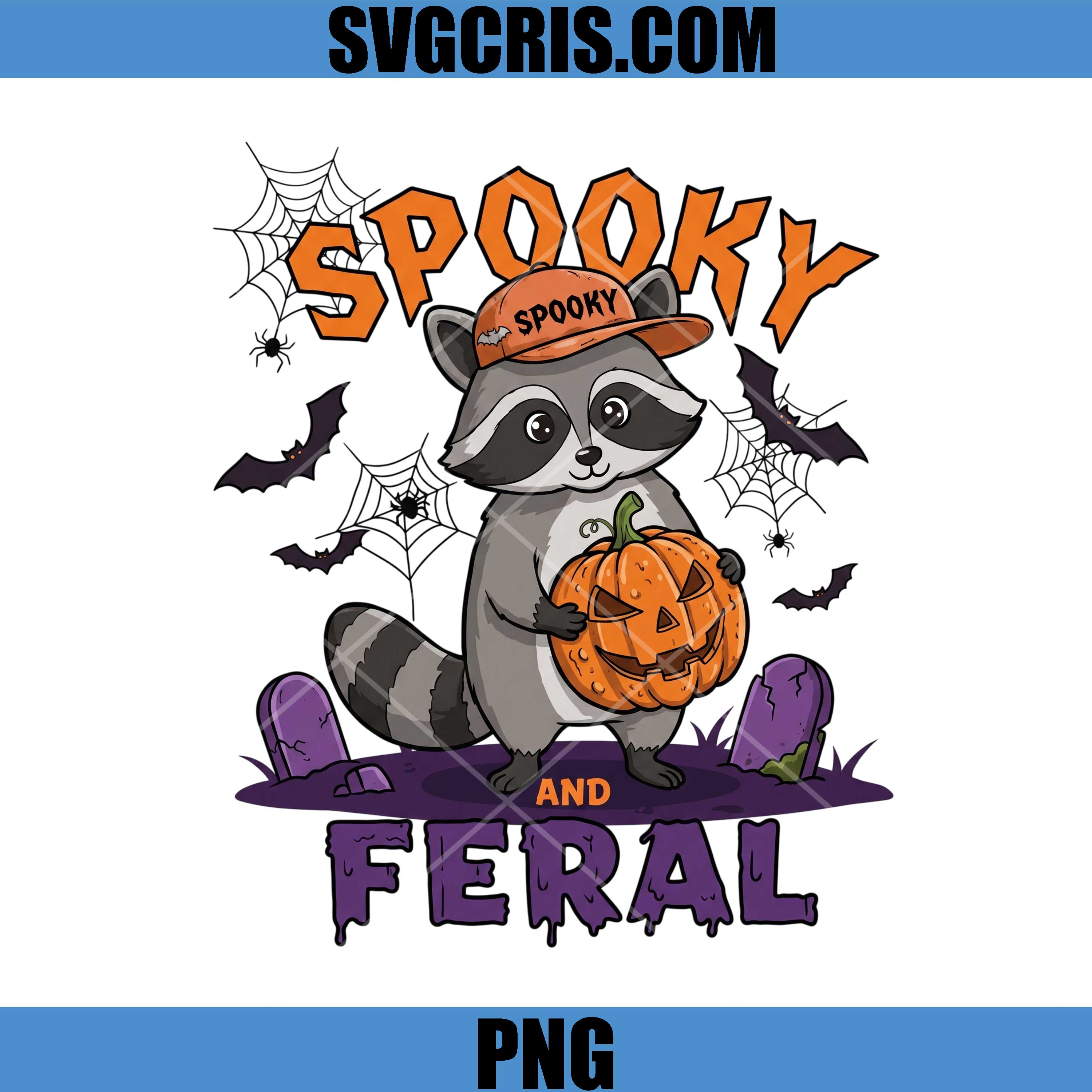 Spooky And Feral Raccoon PNG, Cute Halloween Pumpkin Hat PNG