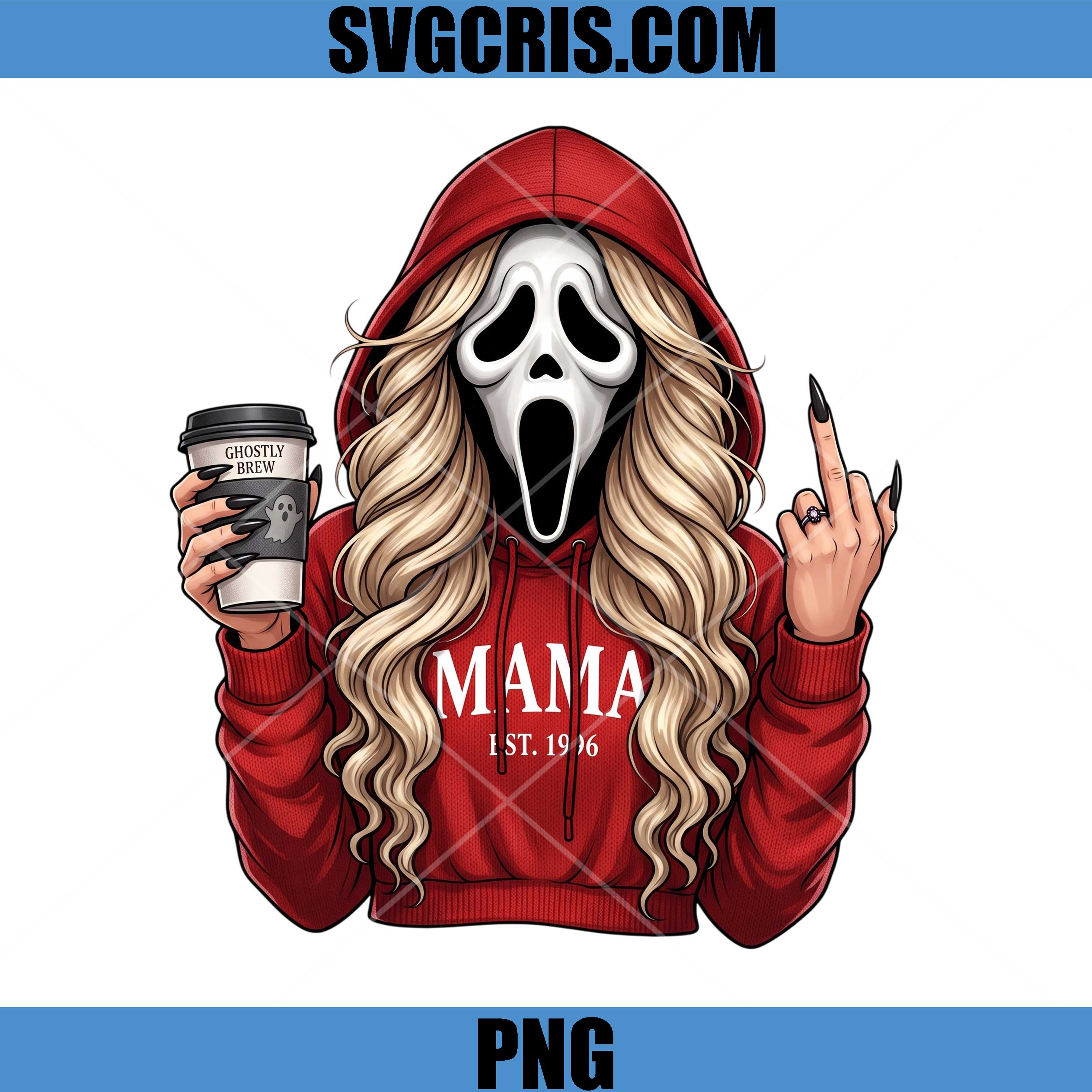 Ghostface Mama Est 1996 PNG, Coffee Horror Queen PNG