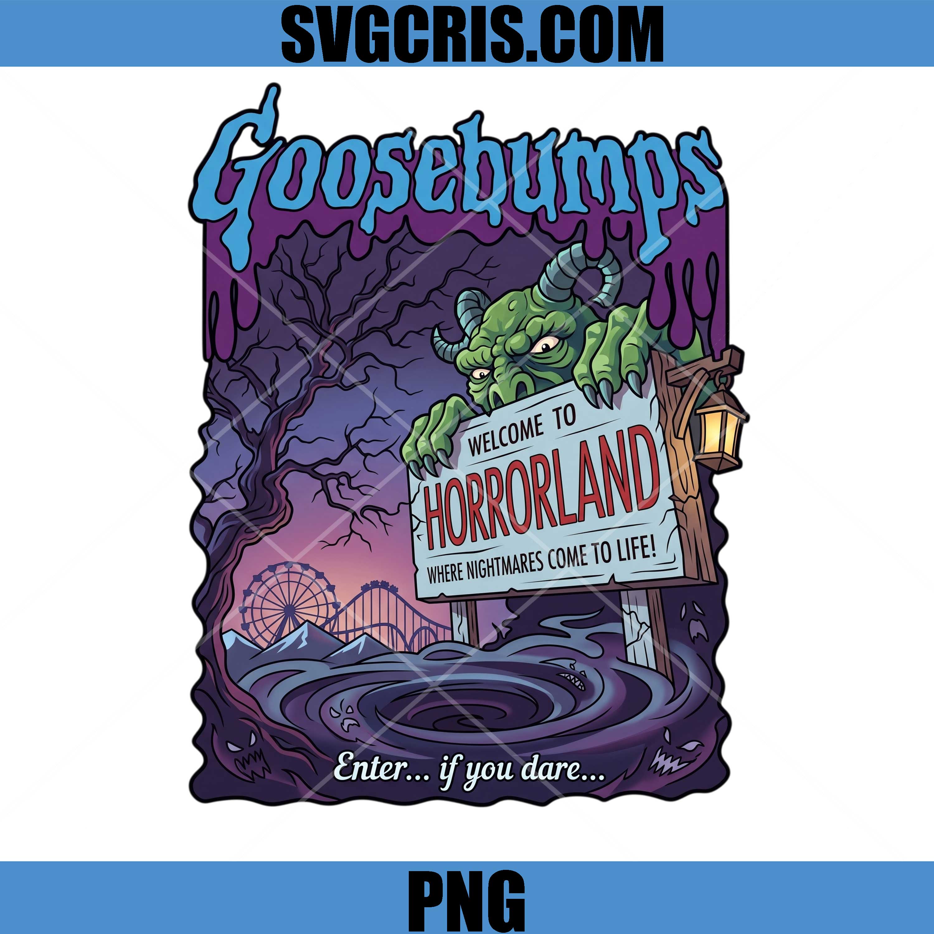Horrorland Halloween PNG, Spooky Goosebumps Monster Design PNG