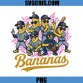 Bananas Baseball PNG, Funny Baseball Banana Team Graphic PNG