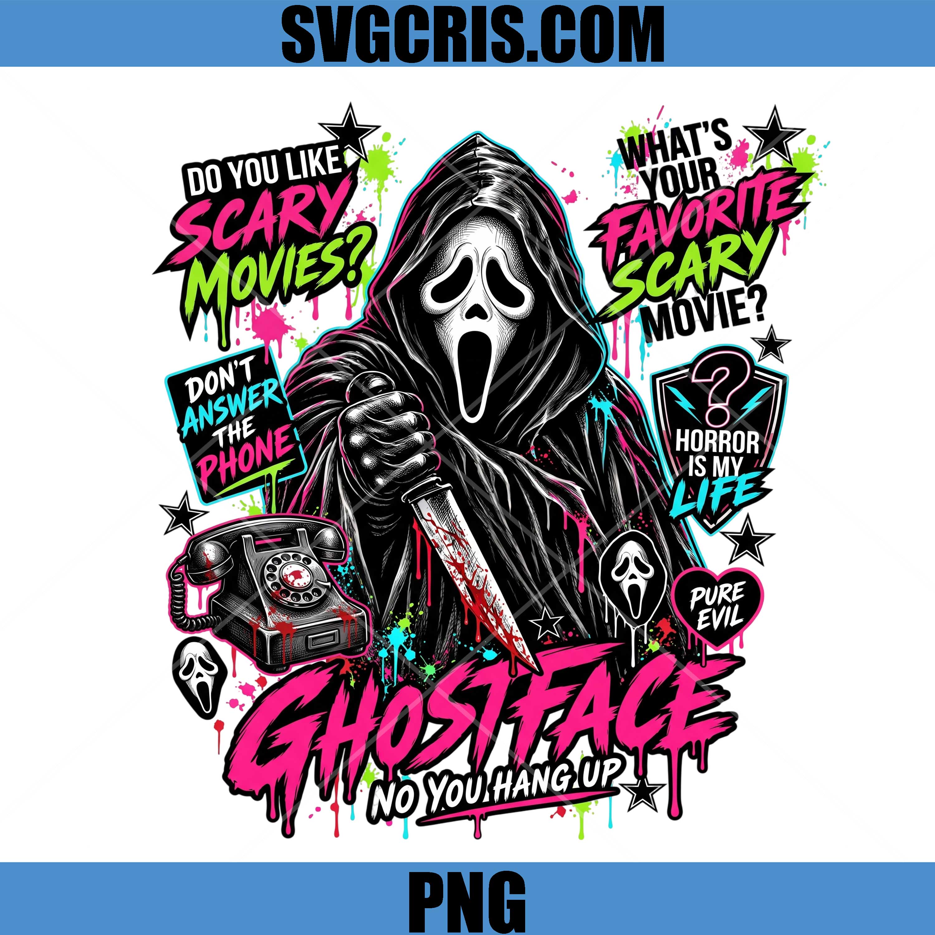Ghostface Scary Movies PNG, Horror Fan Halloween PNG