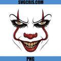Demon Clown Face IT PNG, Scary Halloween Horror Art PNG