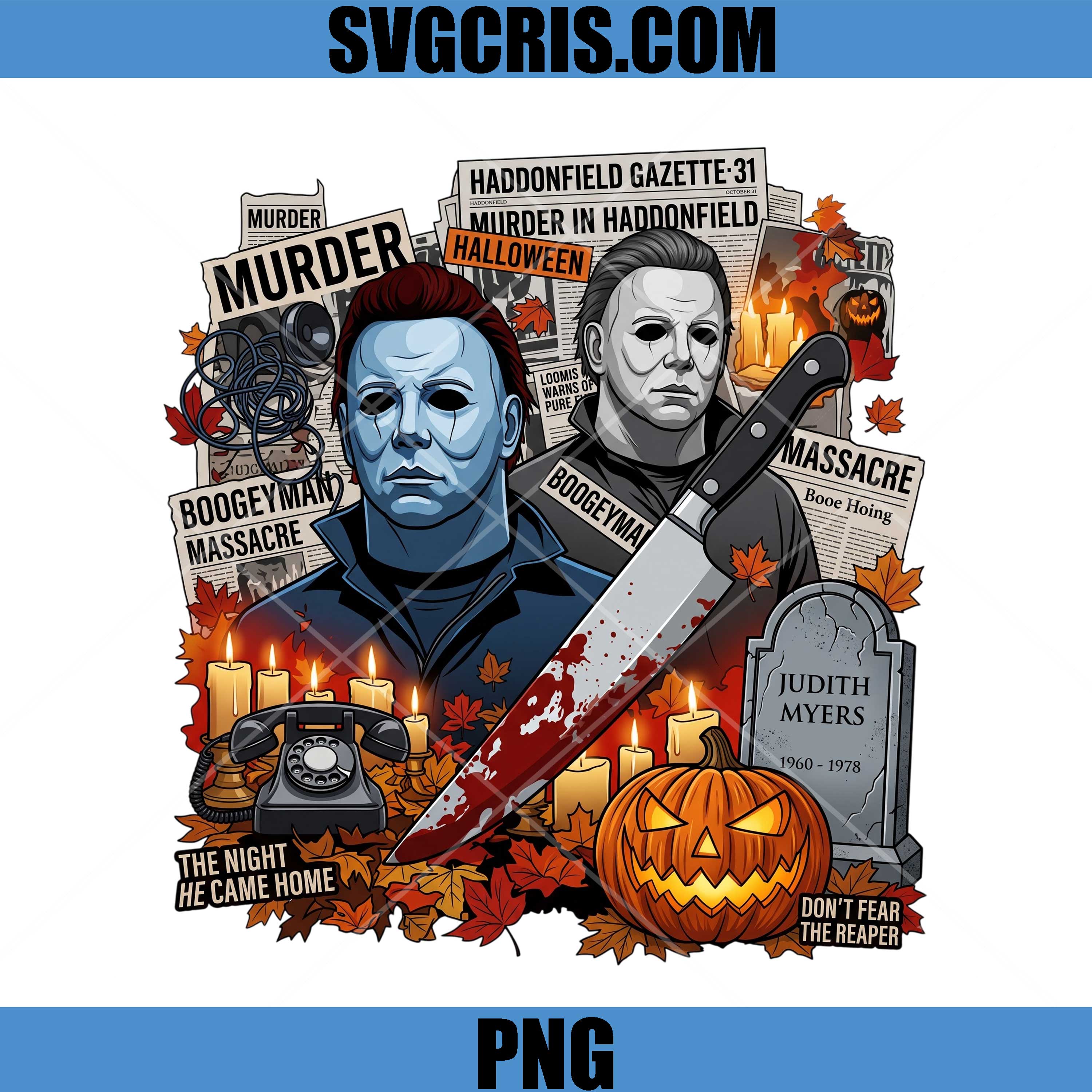 Michael Myers Horror Pumpkin PNG, Halloween Boogeyman Killer Art PNG